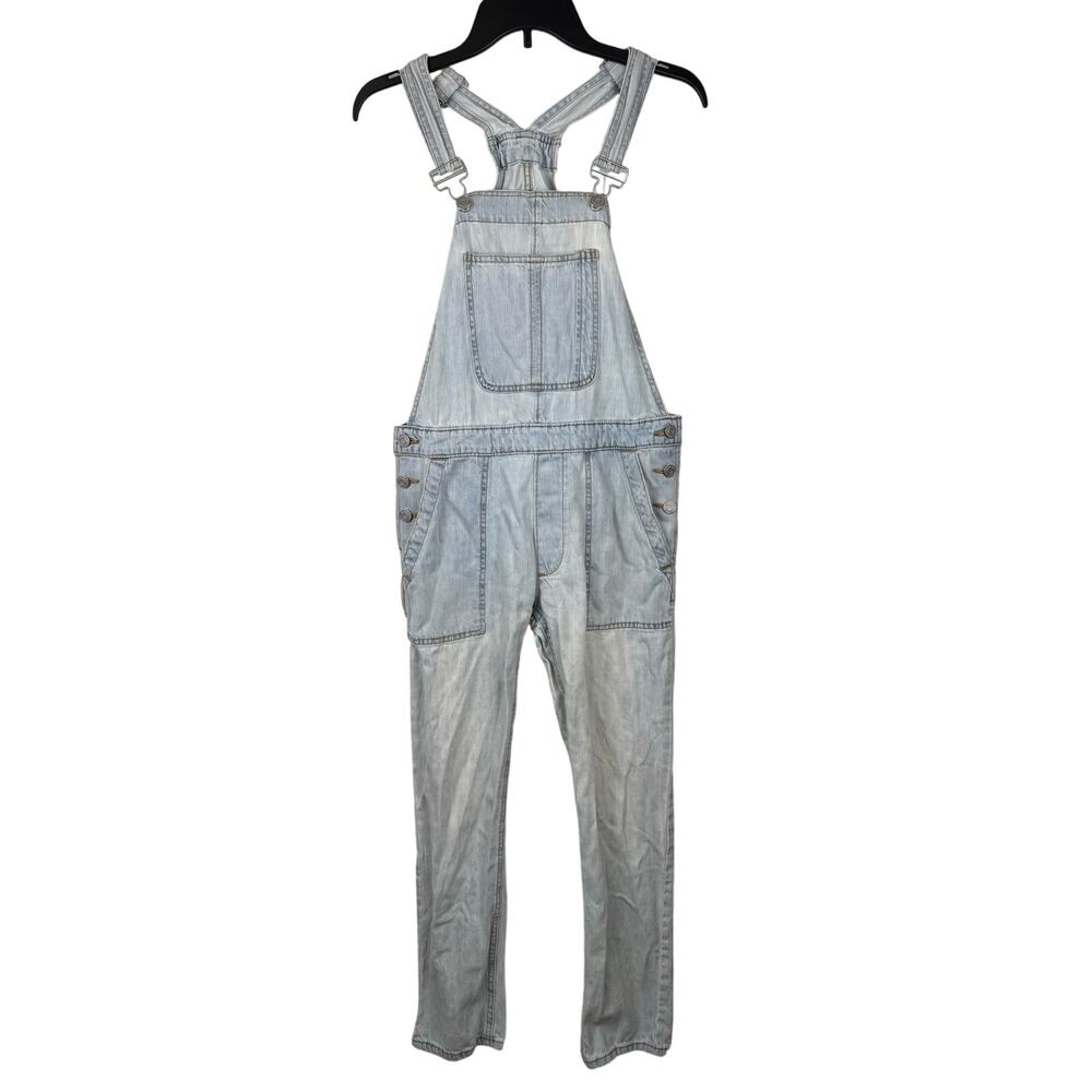 GAP Blue Lt Wash Straight Leg Denim Bib Overall Pockets Size XS Gorpcore Retro